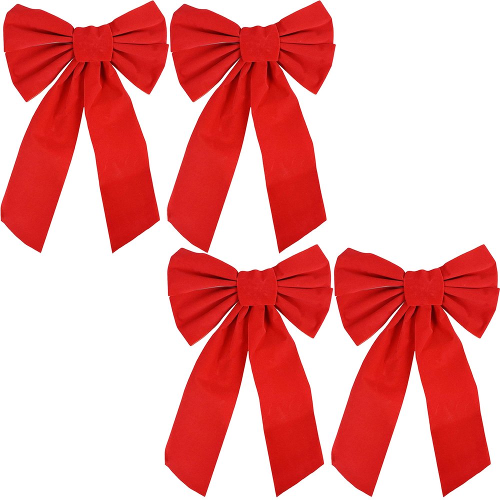 Red Velvet Christmas Bow 9-inch X 16-inch 4 Pack of Holiday Bows
