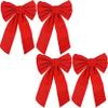 Red Velvet Christmas Bow 9-inch X 16-inch 4 Pack of Holiday Bows view 1