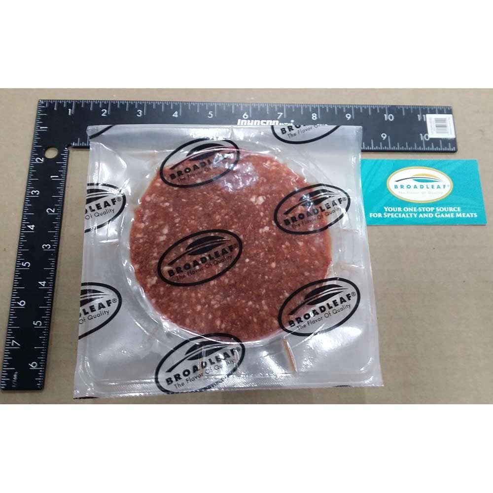 Broadleaf 2:1 Round Bison Patty, 8 Ounce -- 20 per case.