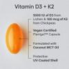 Sports Research Vitamin D3 K2 with 5000iu of Vegan D3 & 100mcg of Vitamin K2 as MK7 | Non-GMO Verified, Vegan Certified, Gluten & Soy Free - 60 Liquid Softgels view 2