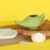 HealthGoodsIn Premium Handcrafted Durable Ceramic Neti Pot, Nasal Irrigator, Dishwasher Safe, 2 Silicone Nozzle Tip, Holds 225 Ml. Water - (Freckle Pattern Green) view 3