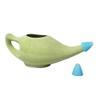 HealthGoodsIn Premium Handcrafted Durable Ceramic Neti Pot, Nasal Irrigator, Dishwasher Safe, 2 Silicone Nozzle Tip, Holds 225 Ml. Water - (Freckle Pattern Green) view 4