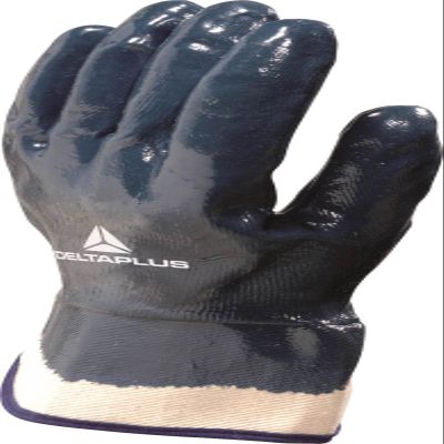 Deltaplus Men's Ni175 - Nitrile Glove Cloth Cuff Blue