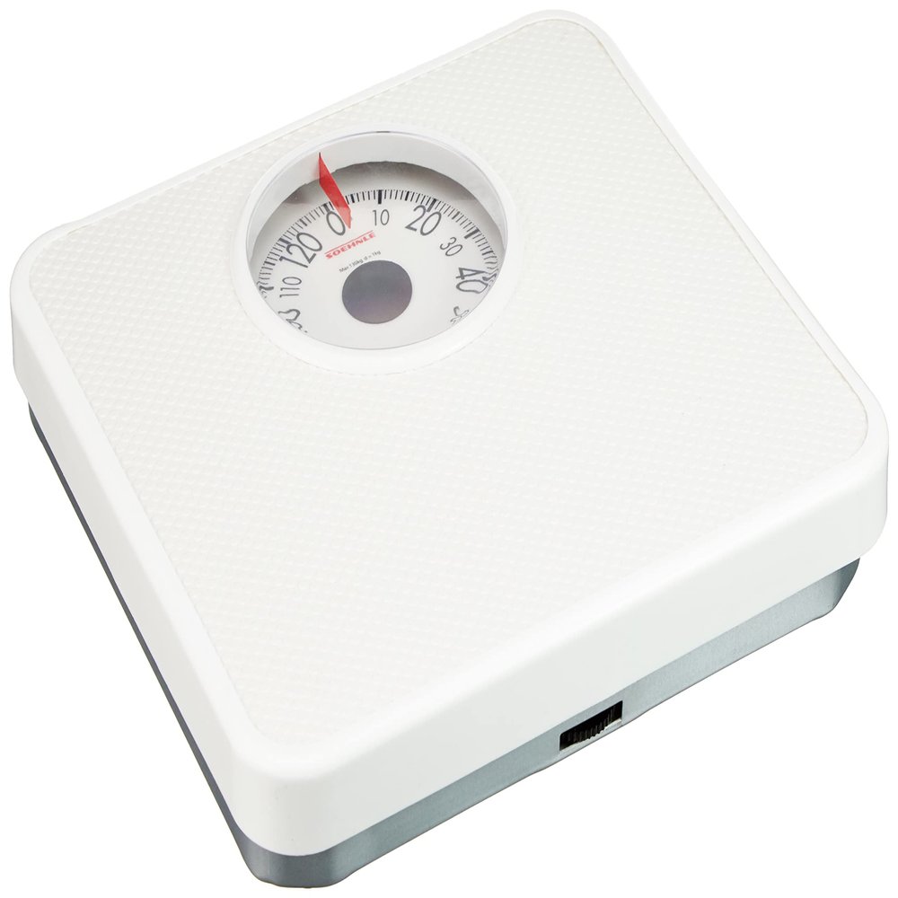 Soehnle Tempo Analogue Bathroom Scales, White Mechanical Weight Scale, Weighing Scales Body Weight to 130 kg. Weight Shown in KG only