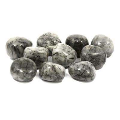 CrystalAge Tourmalinated Quartz Tumble Stone (20-25mm) - Pack of 10