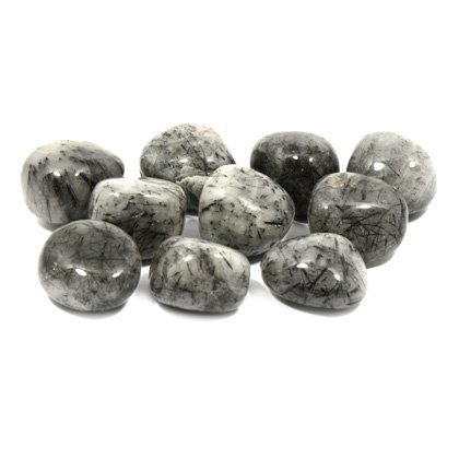 CrystalAge Tourmalinated Quartz Tumble Stone (20-25mm) - Pack of 10
