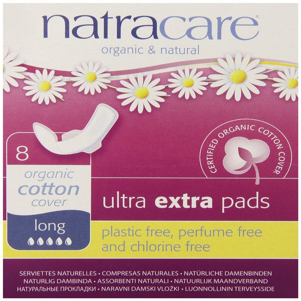 Natracare Ultra Extra Pads w/wings - Long - 8 Count (3pack)