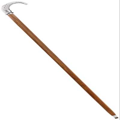 Design Toscano Empress Collection Hook Line and Sinker Fish Chrome Solid Hardwood Walking Stick
