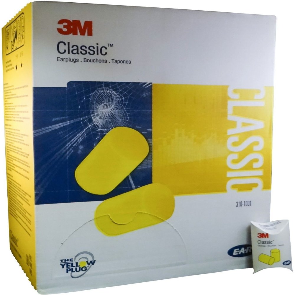 3M E-A-R Classic Earplugs 310-1001, Uncorded in Pillow Pack - MS92100(2 Box)