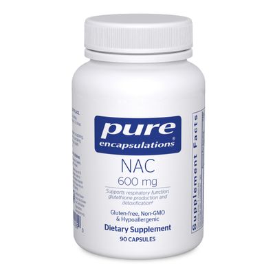 Pure Encapsulations NAC 600 mg - N-Acetyl Cysteine NAC Supplement for Lung Health & Immune Support, Liver Support & Antioxidants* - with Freeform N-Acetyl-L-Cysteine - 90 Capsules