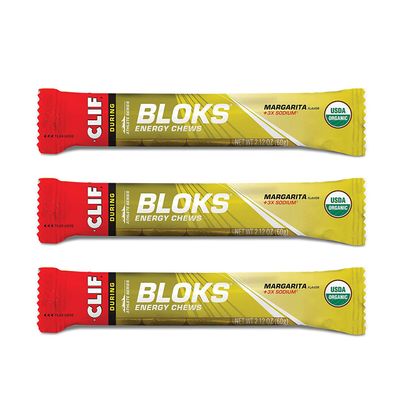 CLIF BLOKS - Energy Chews - Margarita with Salt 3X Sodium for added Electrolytes- Non-GMO - Plant Based Food - Fast Fuel for Cycling and Running-Workout Snack (2.1 Ounce Packet, 3 Count)