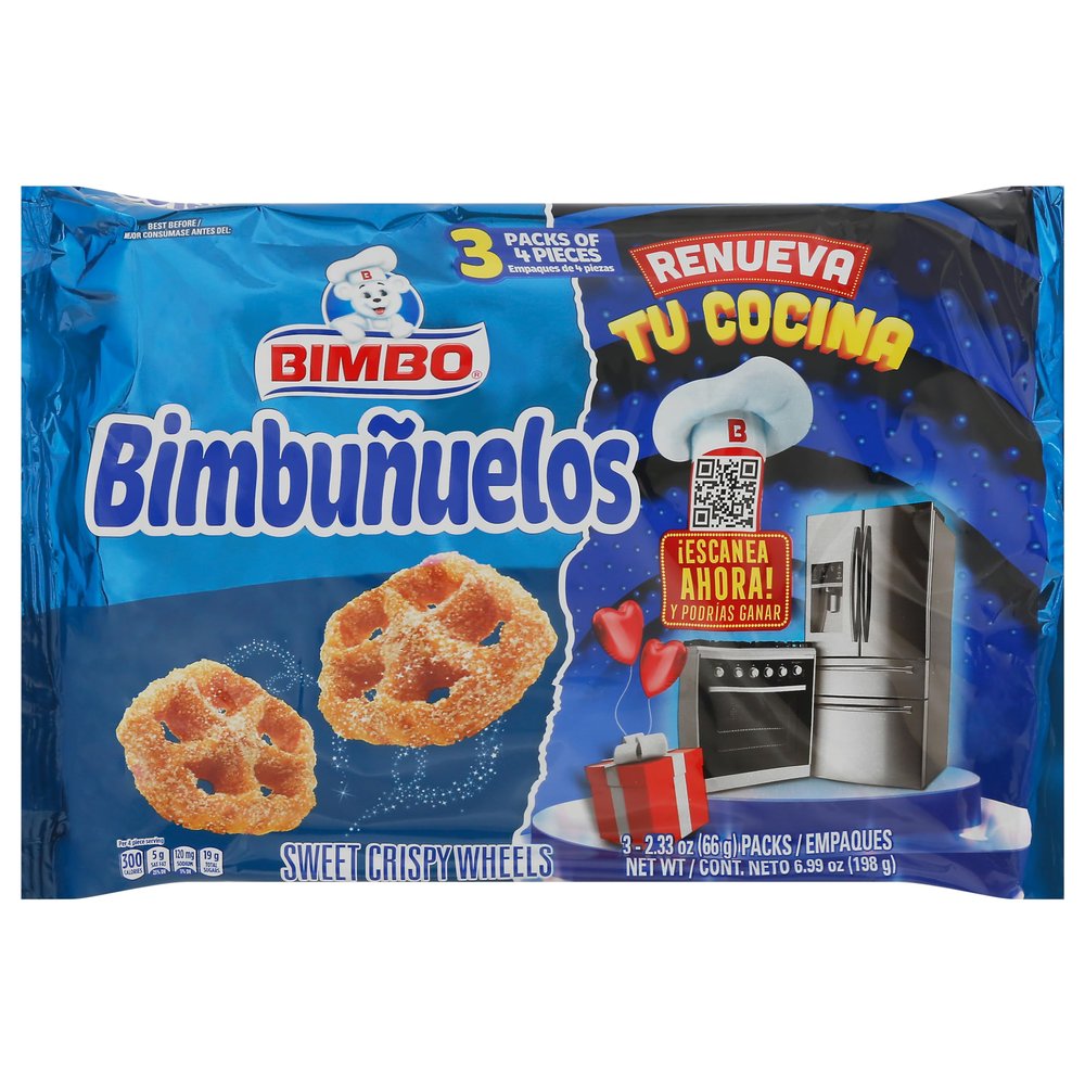 Sweet Baked Goods Bimbunuelos 2.3 Oz Packs Bimbo Crispy Wheels [Pack of 3]