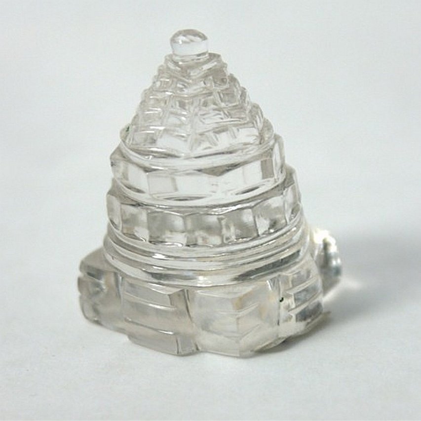 Shri Yantra, Himalayan Clear Quartz Sri, Shree Crystal Healing Energy, Sacred Geometry, with Pouch