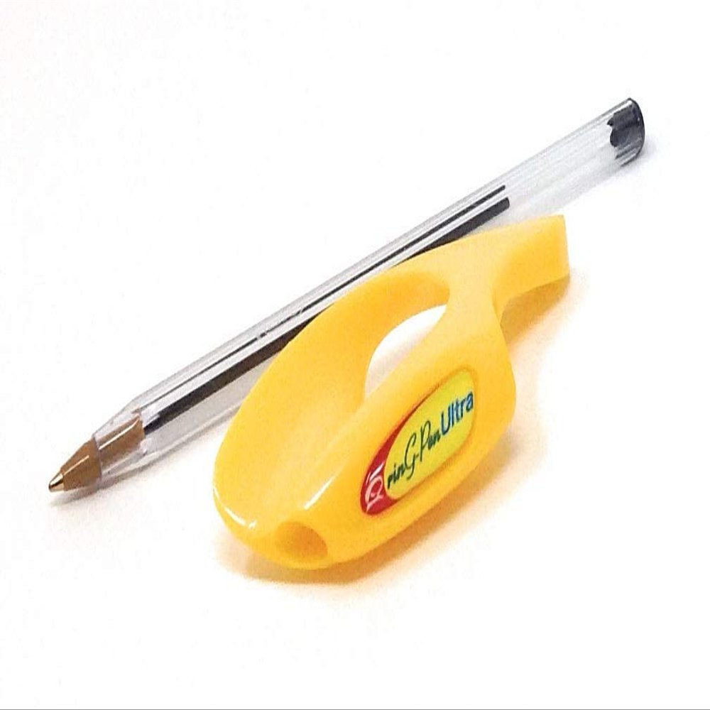 RinG-Pen Ultra--Grip Support For Writing and Art Tools (Small, Yellow) by RinG-Pen Ultra