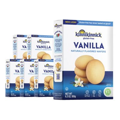 Kinnikinnick - Vanilla Wafers - Gluten Free, Allergy Friendly Cookies - 6.3 oz. Boxes - 6 Pack