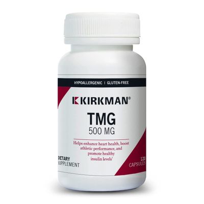 Kirkman TMG 500 mg - Hypoallergenic -120 Vegetarian Capsules - Trimethylglycine - Gluten Free - Casein Free