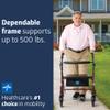 Medline Large Steel Bariatric Rollator Walker with Adjustable Handles, Padded Seat & Backrest, Burgundy, 500 lb. Weight Capacity, Foldable with Storage, 8" Wheels, Rolling Walker For Seniors & Adults view 2