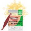 Orthodontic Rubber Bands for Braces - Premium Quality Elastic Teeth Rubber Bands for Braces, Fix Tooth Gaps, Dreadlocks, Includes Free Elastic Placer- Heavy Force 4.5 oz, 1/4 Inch, Natural (100 Pack) view 1