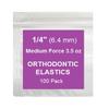 Orthodontic Rubber Bands for Braces - Premium Quality Elastic Teeth Rubber Bands for Braces, Fix Tooth Gaps, Dreadlocks, Includes Free Elastic Placer- Medium Force 3.5 oz, 1/4 Inch, Natural (100 Pack) view 2