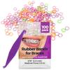 Orthodontic Rubber Bands for Braces - Premium Quality Elastic Teeth Rubber Bands for Braces, Fix Tooth Gaps, Dreadlocks, Includes Free Elastic Placer- Medium Force 3.5 oz, 3/16 Inch, Neon (100 Pack) view 1
