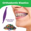 Orthodontic Rubber Bands for Braces - Premium Quality Elastic Teeth Rubber Bands for Braces, Fix Tooth Gaps, Dreadlocks, Includes Free Elastic Placer - Medium Force 3.5 oz, 5/16 Inch, Neon (100 Pack) view 2