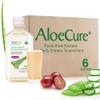 AloeCure USDA Organic Aloe Vera Juice Grape Flavor, Made Within 12 Hours of Harvest - Pure Aloe Vera Digestive & Immune Health Supplement, Helps Maintain Balanced Stomach Acidity, 16.7oz x 6 Btls view 1