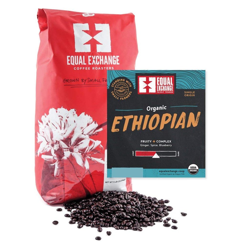 Equal Exchange Organic Coffee Ethiopian Bulk Whole Bean Single Origins 5 lb.