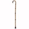 PCP Solid Oak Wood Cane, Round Handle, Crook Style, Walking Aid with Slip Resistant Rubber Grips, Large Grip view 2