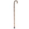 PCP Solid Oak Wood Cane, Round Handle, Crook Style, Walking Aid with Slip Resistant Rubber Grips, Large Grip view 4