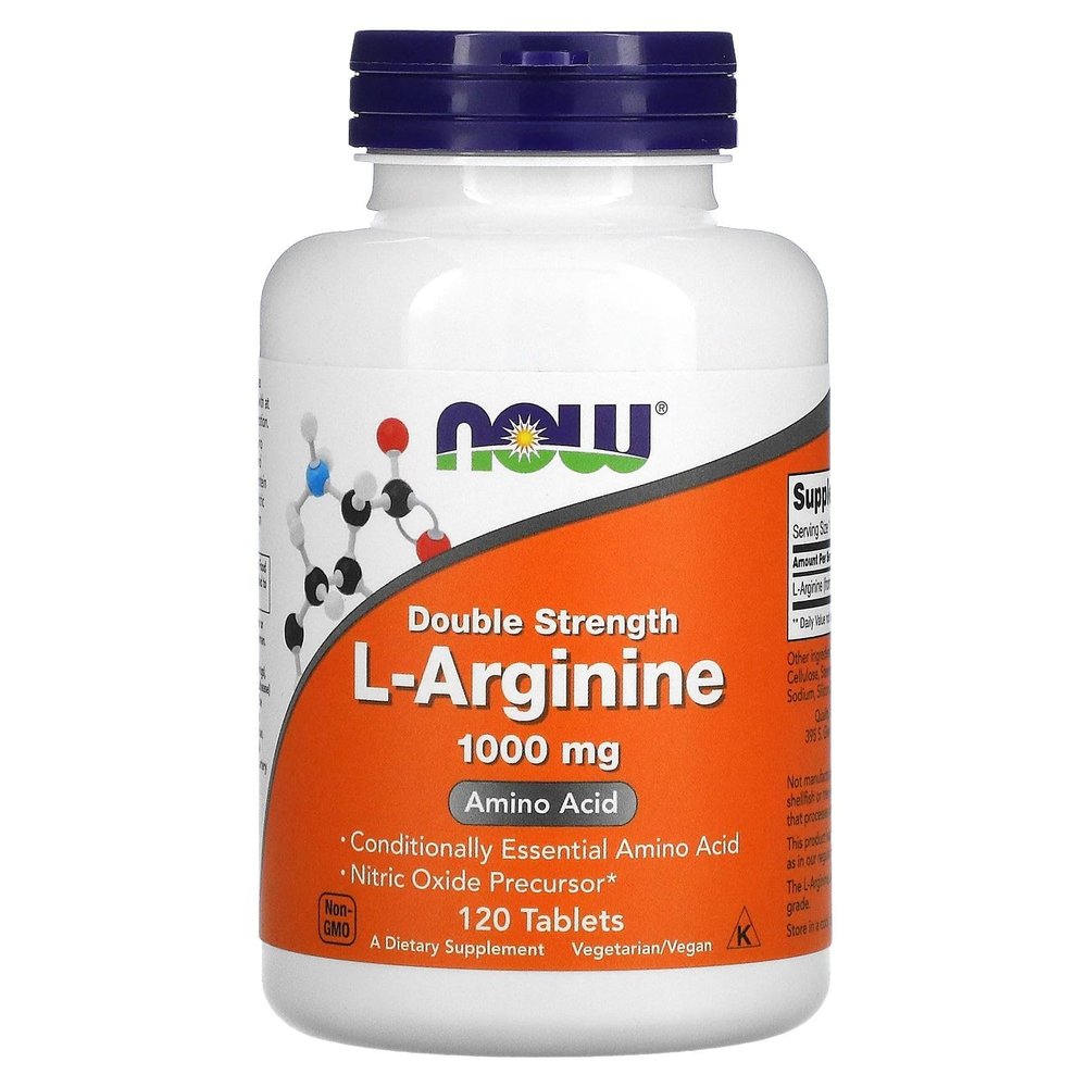NOW Foods Arginine 1000mg 120 Tablets (Pack of 3)