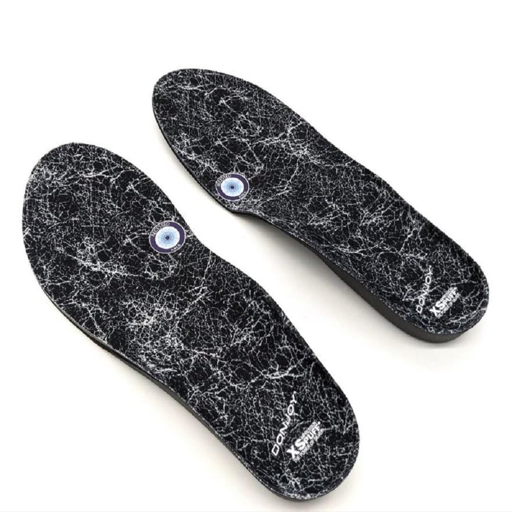 DonJoy Arch Rival Orthotic Inserts Pair for Subtle Cavus Foot with X-Static Technology and Silver-Coated Fibers (Size B, Black)