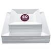 Aya's 60ct Square Plastic Disposable Plates, White - 9.5-Inch 30 Dinner and 6.5-Inch 30 Salad Plates for Party - Heavy-Duty Hard Plastic Design for Wedding, Event, Christmas, and Thanksgiving view 1