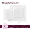 Aya's 60ct Square Plastic Disposable Plates, White - 9.5-Inch 30 Dinner and 6.5-Inch 30 Salad Plates for Party - Heavy-Duty Hard Plastic Design for Wedding, Event, Christmas, and Thanksgiving view 3