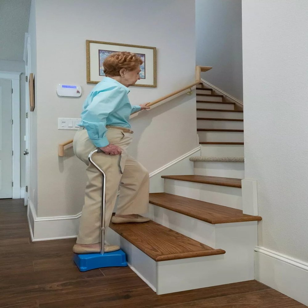 EZ-Step Stair Climbing Assist Cane  Stair Lift for Seniors, Mobile Stairlift, Half Step for Seniors, Portable Stair Lift for Elderly (Aluminum)