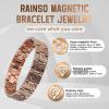 RainSo 99.99% Men Double Row Pure Copper Magnetic Bracelet for Men 3500 Gauss with Gift Box Adjustable view 4