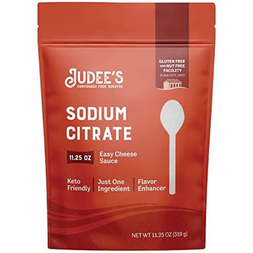 Judee's Gluten Free Sodium Citrate Powder - Cheese Sauce & Fondue Emulsifier - Molecular Gastronomy & Culinary, Sodium Citrate for Cooking - 11.25 Oz