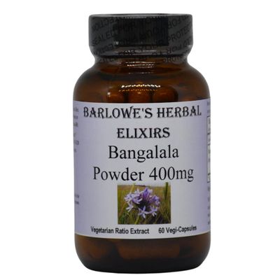 Barlowe's Herbal Elixirs Bangalala (Eriosema Kraussianum) | Powder Capsules | 400mg Per Capsule | South African Male Vitality Herb | 60 Vegan Capsules | Stearate-Free, Glass Bottled