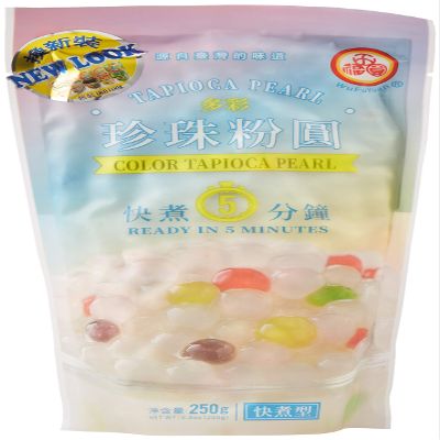Wu Fu Yuan Colored Tapioca Pearls, 8.8 oz (250g)  Quick-Cooking Boba for Bubble Tea, Desserts, Milk Tea & More  Rainbow Tapioca Balls