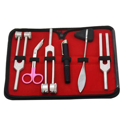 Laja Imports 6 Pcs Reflex Percussion Taylor Hammer Penlight Tuning Fork C 256 C 512 C 128 + Lister Bandage Scissors for Educational Use