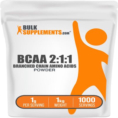 BulkSupplements.com BCAA 2:1:1 Powder - Branched Chain Amino Acids, BCAAs Amino Acids Powder - Unflavored & Gluten Free, 1g per Serving, 1kg (Pack of 5) (11 lbs)