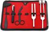Laja Imports Tactical Black Color- Set of 5 Pcs Reflex Percussion Taylor Hammer + Penlight + Tuning Fork C 128 C 512 + Bandage Scissors 5.5" for Educational Use view 1