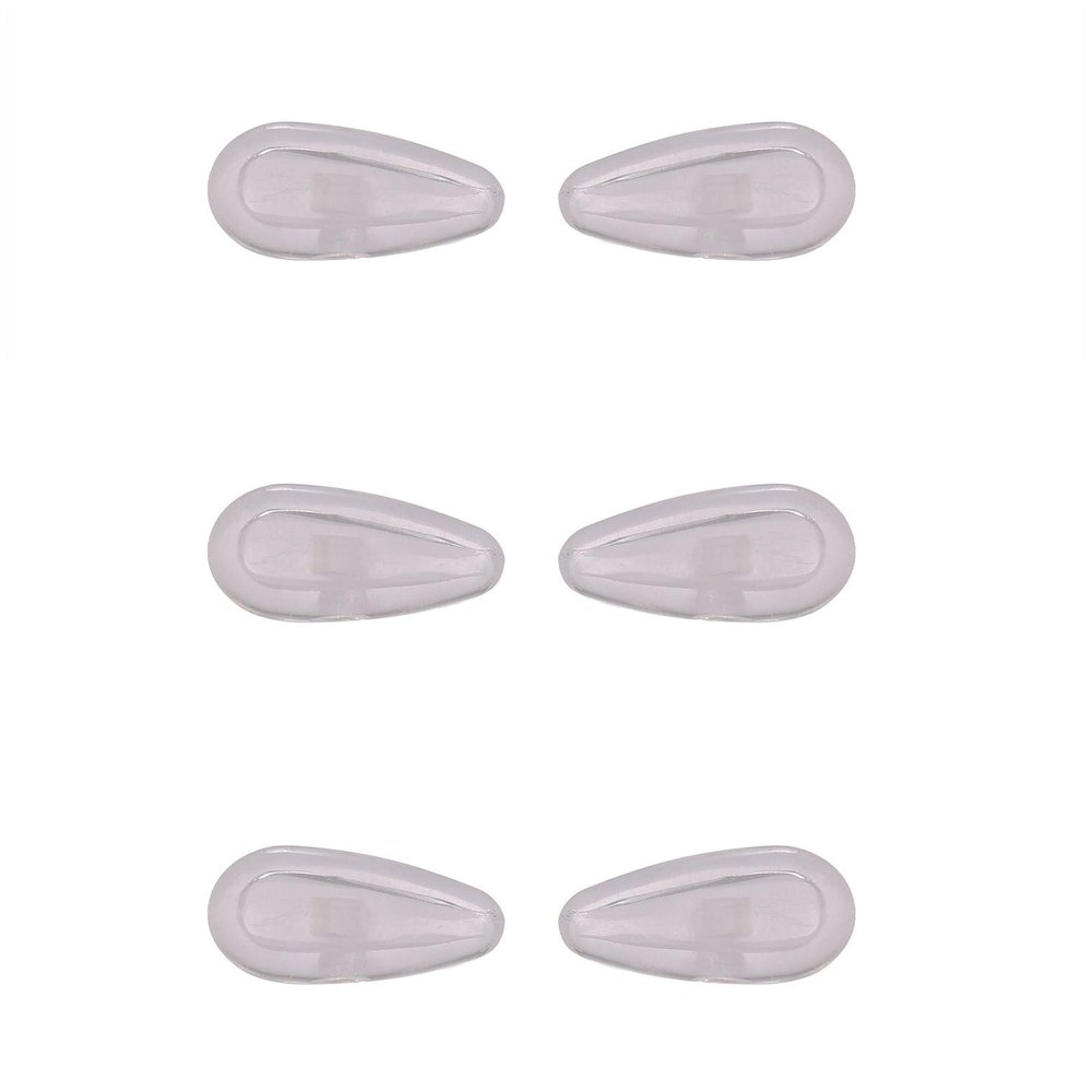NicelyFit Screw-In Nose Pads w Air Cushion for Oakley Eye Glass Eyeglass Sunglass Frames 15mm x 7mm (Clear - 3 Pairs)