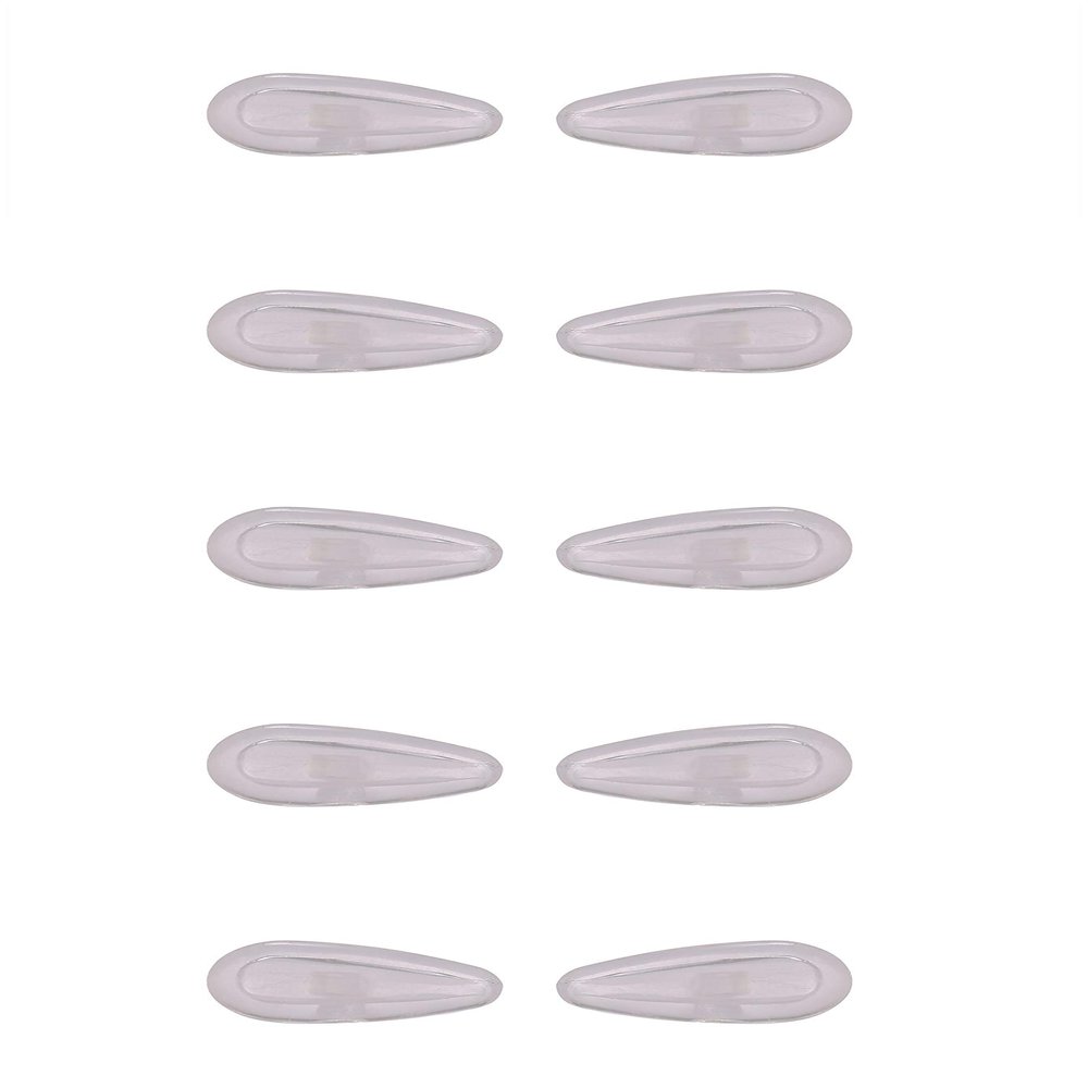 NicelyFit Screw-In Nose Pads w Air Cushion for Oakley Eye Glass Eyeglass Sunglass Frames 15mm x 7mm (Clear - 5 Pairs)