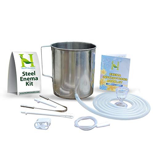 Stainless Steel Enema Bucket 2 Quart, Ideal for Home Coffee or Water Colon Cleansing Detox Enemas