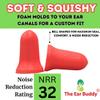 The Ear Buddy Premium Soft Foam Ear Plugs for Sleeping Noise Cancelling, Hearing Protection Earplugs for Shooting Range, Concerts, Work & Travel, Noise Reduction Rating 32 Decibels, 50 Pairs view 2