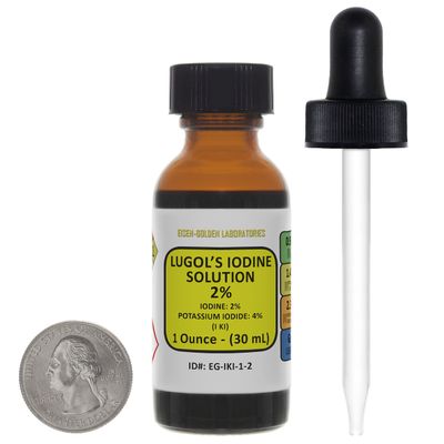 Lugol's Iodine / 2% Solution / 1 Oz in an Amber Glass Bottle/Free Dropper