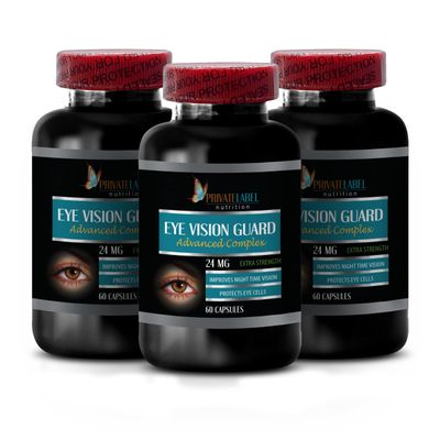 Vision Plus Eye Vitamin - Eye Vision Guard 24 MG - Advanced Complex - Bilberry Lutein zeaxanthin - Lutein 20 mg - Lutein 20 mg with zeaxanthin - Lutein & zeaxanthin - Eye Health - 3B 180 Capsules