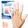 JKcare 12 Pack Gel Finger Caps, Silicone Finger Protectors Sleeves - Covers to Protect Fingertips and Provide Pain Relief from Cracking, Hand Eczema (Cots) view 1