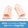 JKcare 12 Pack Gel Finger Caps, Silicone Finger Protectors Sleeves - Covers to Protect Fingertips and Provide Pain Relief from Cracking, Hand Eczema (Cots) view 2