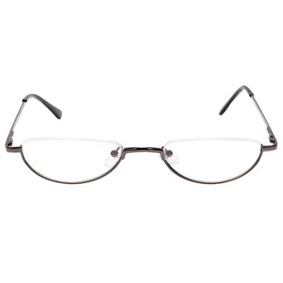 Fuaisi Vintage Alloy Half Moon Classic Reading Glasses Men And Women Half Frame Slim Glasses (Gun, 250)